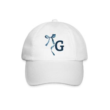 Monogramm g Geschenkidee - Baseballkappe - Weiß/Weiß - Vorne