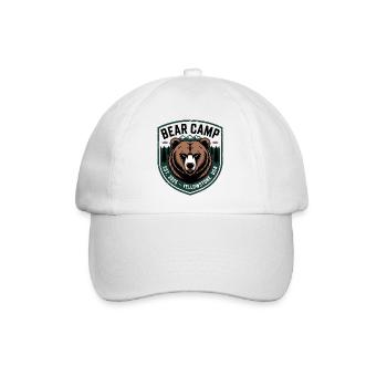 Bear Camp Patch, Yellowstone, USA - Baseballkappe - Weiß/Weiß - Vorne