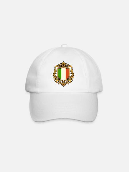 Italien Flagge im Barockrahmen - Baseballkappe - Weiß/Weiß