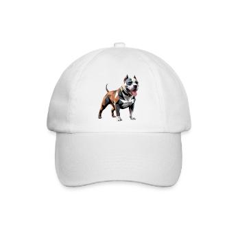 Bulldog - Cooles Low Poly Logo - Baseballkappe - Weiß/Weiß - Vorne