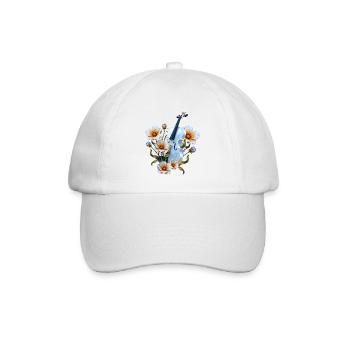 Viola Blau Blumen - Baseballkappe - Weiß/Weiß - Vorne