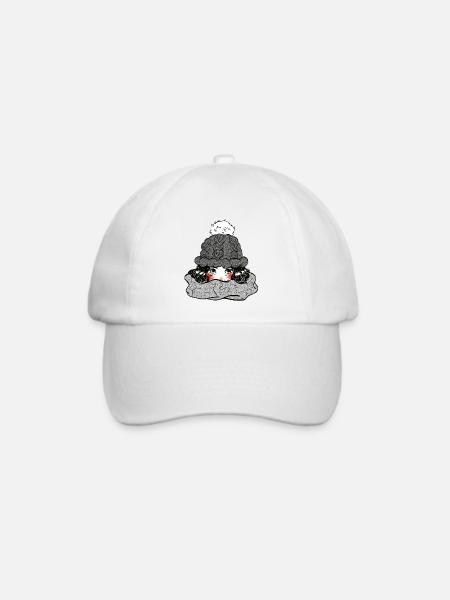 Mädchen im Winter - Baseballkappe - Weiß/Weiß