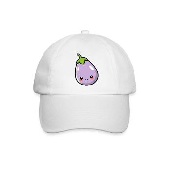 Aubergine - Baseballkappe - Weiß/Weiß - Vorne