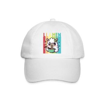 Regenbogen Ramen Lama - Baseballkappe - Weiß/Weiß - Vorne