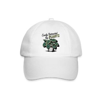 Botanischer Pflanzentopf Illustration - Baseballkappe - Weiß/Weiß - Vorne
