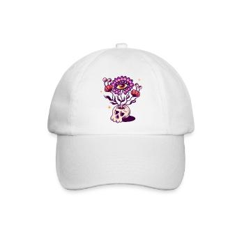 Totenkopf Vase - Baseballkappe - Weiß/Weiß - Vorne