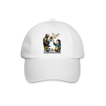 Hoffnung im Kriegsnebel - Baseballkappe - Weiß/Weiß - Vorne