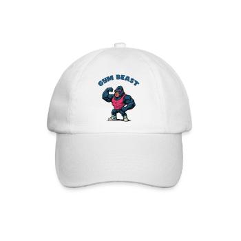 Gorilla Muskeln Cartoon - Baseballkappe - Weiß/Weiß - Vorne