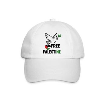 Free Palestine Dove - Baseballkappe - Weiß/Weiß - Vorne