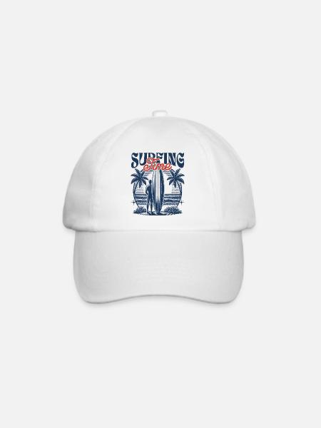 Surfing Time - Baseballkappe - Weiß/Weiß