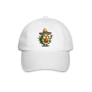 Lustiges Avocado T-Shirt Vegan & Cannabis Fans - Baseballkappe - Weiß/Weiß - Vorne