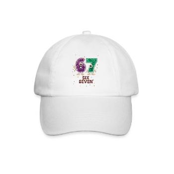 6 7 Konfetti Karneval Fasching Kostümersatz - Baseballkappe - Weiß/Weiß - Vorne
