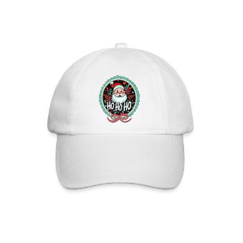 Weihnachtsmann Ho Ho Ho Ornament - Baseballkappe - Weiß/Weiß - Vorne