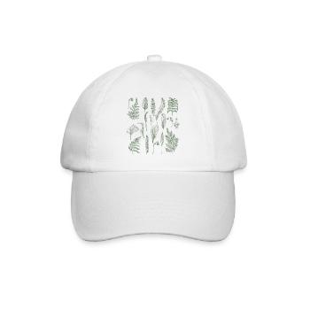 Vintage Fern Cottagecore - Baseballkappe - Weiß/Weiß - Vorne