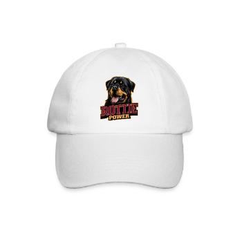 Rottie Power Rottweiler Design - Baseballkappe - Weiß/Weiß - Vorne
