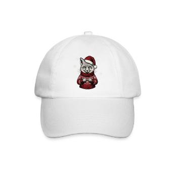 Rotfuchs Weihnachten Süßer Weihnachtsfuchs Winter - Baseballkappe - Weiß/Weiß - Vorne