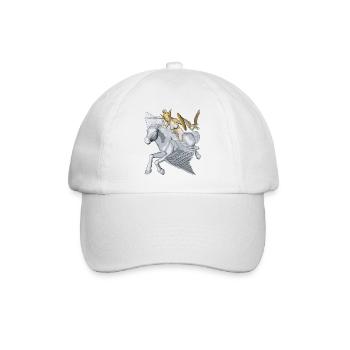 Athene und Pegasus - Baseballkappe - Weiß/Weiß - Vorne