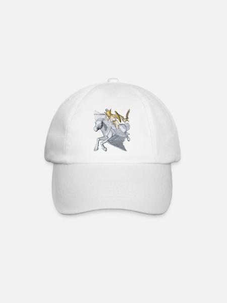 Athene und Pegasus - Baseballkappe - Weiß/Weiß
