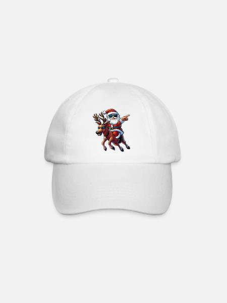 cooler Weihnachtsmann und Rentier :) - Baseballkappe - Weiß/Weiß