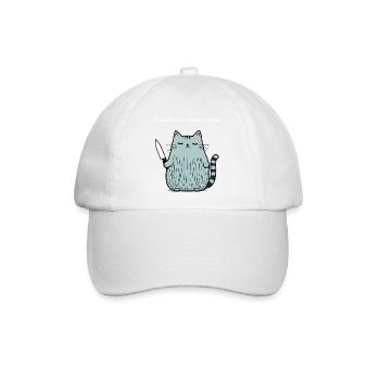 6-7 Internet Meme 6 7 Snack Katze - Baseballkappe - Weiß/Weiß - Vorne