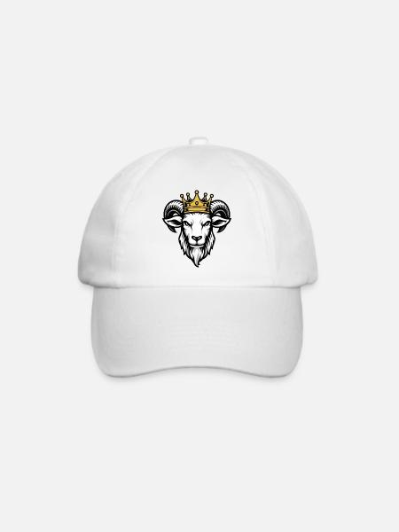 Königliche Ziegenkronen-Grafik - Baseballkappe - Weiß/Weiß
