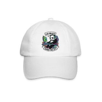Lag Beast Panda Gamer Motiv - Baseballkappe - Weiß/Weiß - Vorne
