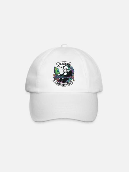 Lag Beast Panda Gamer Motiv - Baseballkappe - Weiß/Weiß