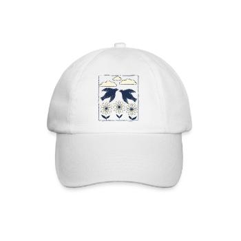 Nachtvogel Print - Baseballkappe - Weiß/Weiß - Vorne