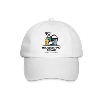 Lustiges Putzen Design - Baseballkappe - Weiß/Weiß - Vorne