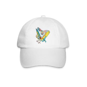 Bunte Vögel - Baseballkappe - Weiß/Weiß - Vorne