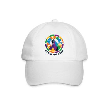 buntes Gipfelsturm Bergsteiger Kletterer Gipfel - Baseballkappe - Weiß/Weiß - Vorne