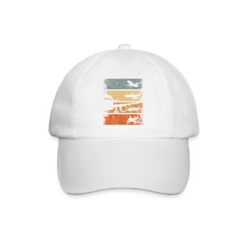 Flugzeug Pilot Retro Luftfahrt Flugverkehr Flieger - Baseballkappe - Weiß/Weiß - Vorne
