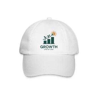 Growth Step by Step – Erfolg & Wachstum - Baseballkappe - Weiß/Weiß - Vorne