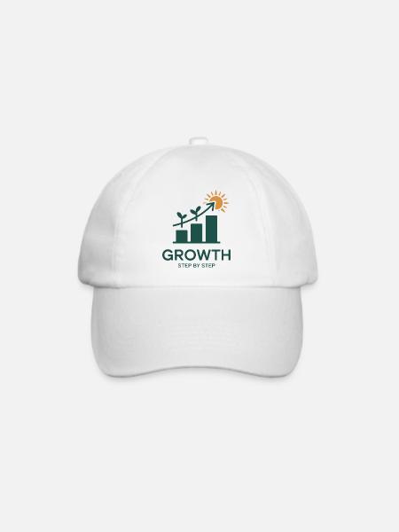 Growth Step by Step – Erfolg & Wachstum - Baseballkappe - Weiß/Weiß