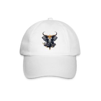 Kaiserliche Elefantenblaue Blume - Baseballkappe - Weiß/Weiß - Vorne