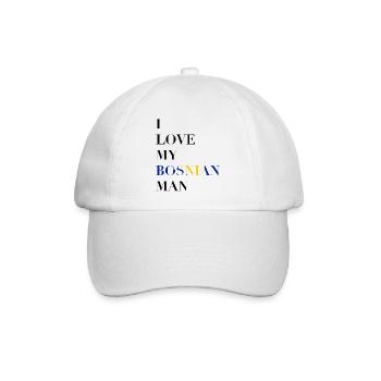 I LOVE MY BOSNIAN MAN - Baseballkappe - Weiß/Weiß - Vorne