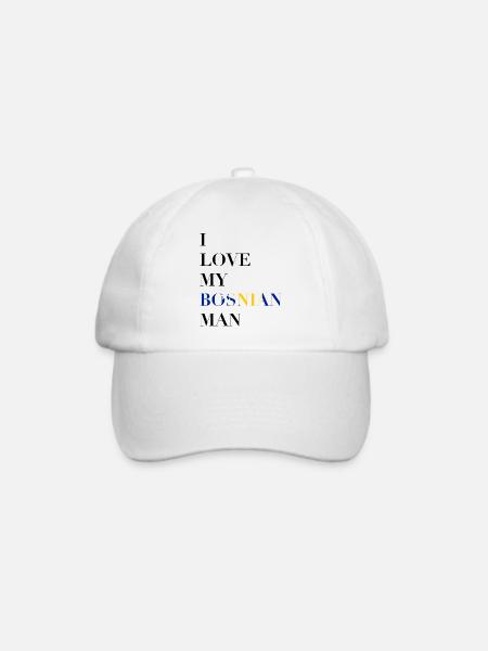 I LOVE MY BOSNIAN MAN - Baseballkappe - Weiß/Weiß