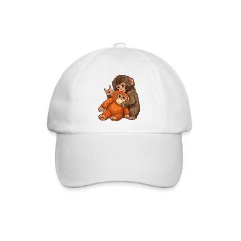 Monkey Punch Affe Süß Geschenk - Baseballkappe - Weiß/Weiß - Vorne