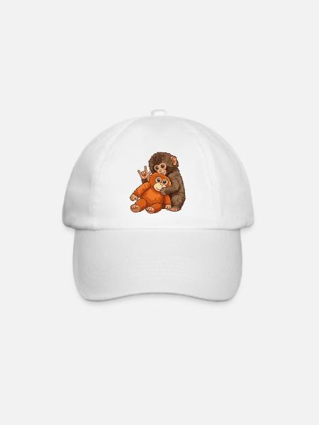 Monkey Punch Affe Süß Geschenk - Baseballkappe - Weiß/Weiß
