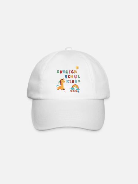 Endlich Schulkind 2026  - Baseballkappe - Weiß/Weiß