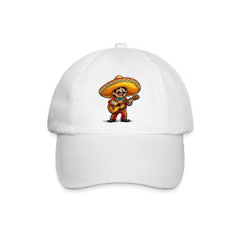 Mariachi Cartoon Gitarre - Baseballkappe - Weiß/Weiß - Vorne