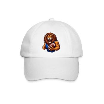 Löwe Football Maskottchen - Baseballkappe - Weiß/Weiß - Vorne