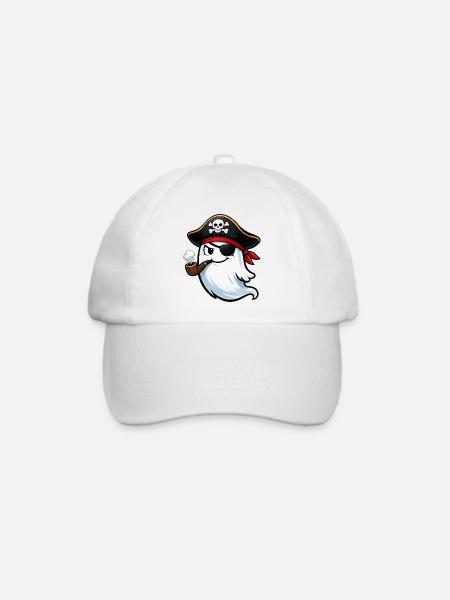 Geistpirat mit Pfeife - Baseballkappe - Weiß/Weiß