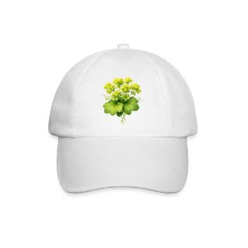 Frauenmantel Pflanze mit Blüten  - Baseballkappe - Weiß/Weiß - Vorne