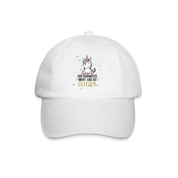 Einhorn Schwitze Nicht Das Ist Glitzer Sport Gym - Baseballkappe - Weiß/Weiß - Vorne