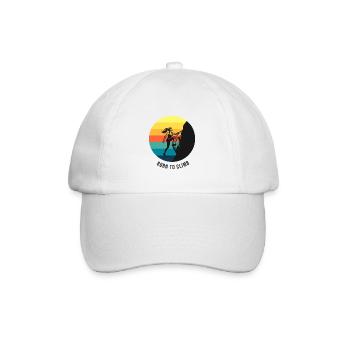 Klettermädchen, geboren, um Rainbow Bouldering zu besteigen - Baseballkappe - Weiß/Weiß - Vorne