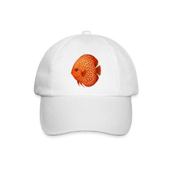 Oranger Diskusfisch-Aquarium Amazonas - Baseballkappe - Weiß/Weiß - Vorne