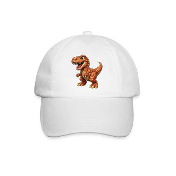 T-Rex mit orange Schuppen - Baseballkappe - Weiß/Weiß - Vorne