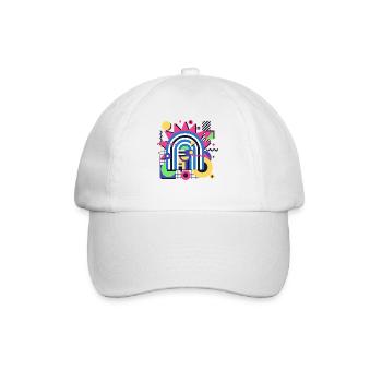 Retro Memphis Grafik Bunte Formen Design - Baseballkappe - Weiß/Weiß - Vorne
