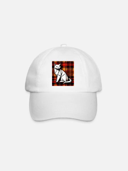 Katze - Baseballkappe - Weiß/Weiß